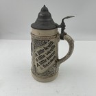 Vintage German Beer Stein W  Pewter Lid     Marked Made In Germany Free Shipping