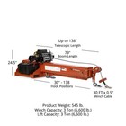Titan Fork-mounted Adjustable Hoist Jib Boom Crane With Electric Winch