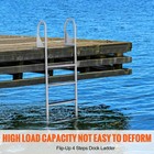 Aluminum Dock Ladder Boat Dock Ladder Flip-up 4 Steps With 350lbs Load