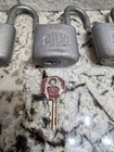 Vintage Lot Of 3 Antique Corbin Padlock Locks With Key