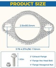 2pcs Exhaust Gasket exhaust Flange Gasket catalytic Converter Gasket car Acce   