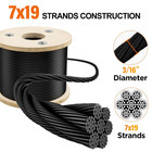Stainless Steel Cable For Railing - 500ft 3 16  T316 Black Wire Rope