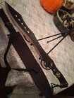 Black Handled Machete Fixed Blade Plain Edge Silver Blade W  Sheath