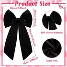 2 Pcs Black Velvet Bow Wedding Party Decorations Large Wall 12x24 Inch