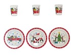 Nwt Peppermint Square Kids 12 Piece Set Holiday Dinner Melamine Plates   Cups