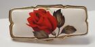 Vintage Porcelain Mirrored Lipstick Tube Holder Japan Red Rose Hinged Travel