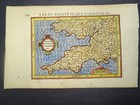 Antique Map Of South West England By Petrus Bertius 1618