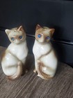 Siamese Cats Salt Pepper Shakers 1950s Blue Rhinestone Eye Japan Vintage Antique