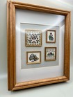 Vintage 1987 Handmade Miniature Cross Stitch Sampler Country Cottage Folk Art