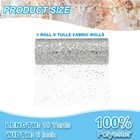 Tulle Fabric Rolls 6  By 10 Yards Fabric Spool Tulle For Diy  Silver