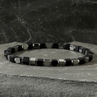 Black Tourmaline   Hematite Beaded Healing Protection Women Men Stretch Bracelet