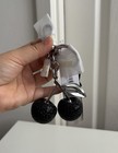 Nwt Coach Crystal Cherry Bag Charm Keychain Silver black Metal Resin   Crystals