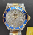 Invicta Pro Diver Men s Quartz Watch Austrian Pave Crystal Dial Ss 50287 Nib