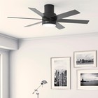 Hunter Fan 52 Inch Matte Black Indoor Ceiling Fan With Light And Remote Control