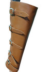 Handmade Brown Leather Leg Armor Greaves     Medieval Viking Larp Shin Guards