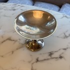 Vintage Roma Sl Romania Chrome Pedestal Compote Bowl Mid Century Modern