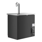 36  Black Triple Tap Kegerator Beer Dispenser -  1  1 2 Keg Capacity