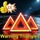 3x Triangle Kit Road Emergency Warning Reflector Roadside Reflective Early