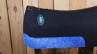 Saddle Pad Western For Horses With Royal Blue Acid Wash On Real Cow Leather 