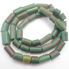 22  Strand Striped Green Venetian Glass Trade Beads Collection Africa Old Estate