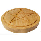 Solid Oak Wood Wicca Pentacle Paten Plate Wiccan Witchcraft Altar Ritual Tools