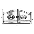 14ft Deer Style Dual Swing Wrought Iron Gate For Driveway Anti-rust Outdoor Gate