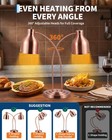 2-head Commercial Food Heat Lamp With Flexible Gooseneck Rapid-heating Bulbs