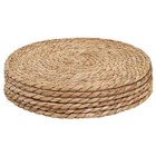 12  Round Woven Rattan Placemats natural Hand-woven Water Hyacinth 