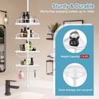 Corner Shower Caddy Tension Pole Rustproof Bathtub Storage Organizer With