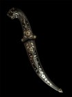 Indo Persian Silver Kofthgiri Worked Damascus Knife Dagger With Scabbard L-9   