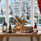 Yunzlly Christmas Diamond Art Painting Kit Train Station Desktop Tabletop