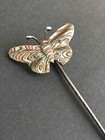  antique Victorian Sterling Silver Shell Butterfly Hat  lapel Pin