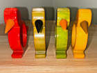 Vintage Set Of 4 Art Deco Bakelite Bird Napkin Holder Rings Retro Mid Century