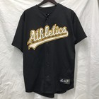 Vintage Oakland Athletics Jersey Mens M  Black Mlb Baseball Majestic Made Usa