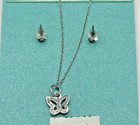 Five Seasons Sterling Silver Cz Pendant Necklace   Stud Earring Set Nwt Gift Box