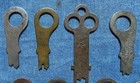 9 Antique Pancake Padlock 6 Lever Push Keys Mixed Lot Vintage
