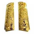 Free 1911 Grips Full Size Gold Scroll  With  1911 Engraved Parts Gold Plated