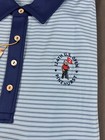 Peter Millar Golf Shirt Polo Pinehurst Us Open Logo Xl Blue Striped Polyester