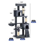 71  Cat Tree Tower Tall Indoor Activity Center With Cats Condo Kitty House Gray