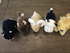 Lot  5  Vintage Dakin Plush 5  Cow Lion Bear Buffalo Mountain Goat 