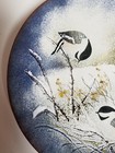 Norman Brumm Enamel On Copper Plate Black Capped Chickadee Signed 8 5 