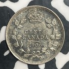 1906 Canada 5 Cents Lot t2291 Silver  Nice 