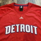 Vintage Adidas Nba Detroit Pistons On Court Shooting Official Jersey Tshirt 