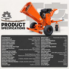 18hp Wood Chipper 500cc Gasoline 6  Max Branch Diameter Electric Start Free Ship
