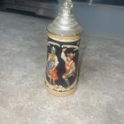Mini Beer Stein Vintage Mug Ceramic Metal Top Germany Marked