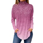 Women s Long Sleeve Blouses Shirts Turtle Neck Work Office Basic Floral Tops