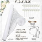 34 Pcs Church Pew Wedding Decorations White Fabric Tulle Silk Flower Pew Clip   