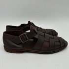 Polo Ralph Lauren Cognac Brown Leather Woven Fisherman Sandals Size 11 5 D