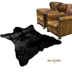 Plush Black Bear Skin Area Rug - Shaggy Faux Fur - Chubby Bear - Life Size