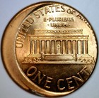 2001 Error Off Center Lincoln Cent Nice Bu   Red O c Coin   Free Ship